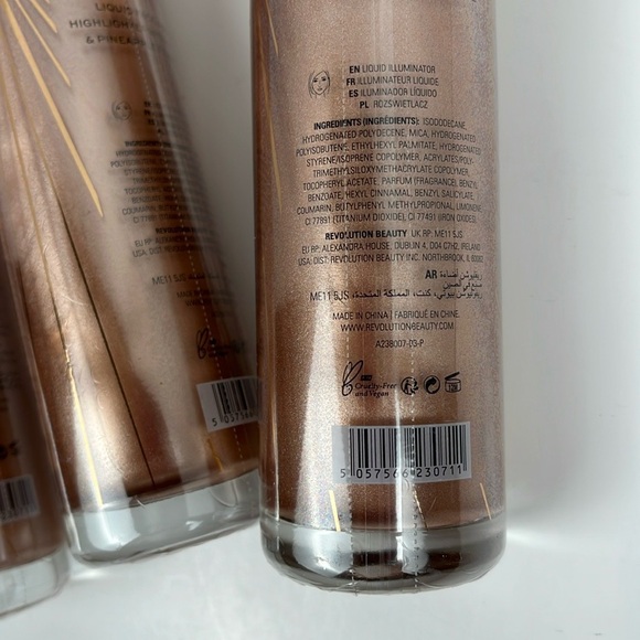 Liquid Illuminator Rose Gold Face and Body Highlighter Revolution 3pc Bundle - Picture 6 of 7
